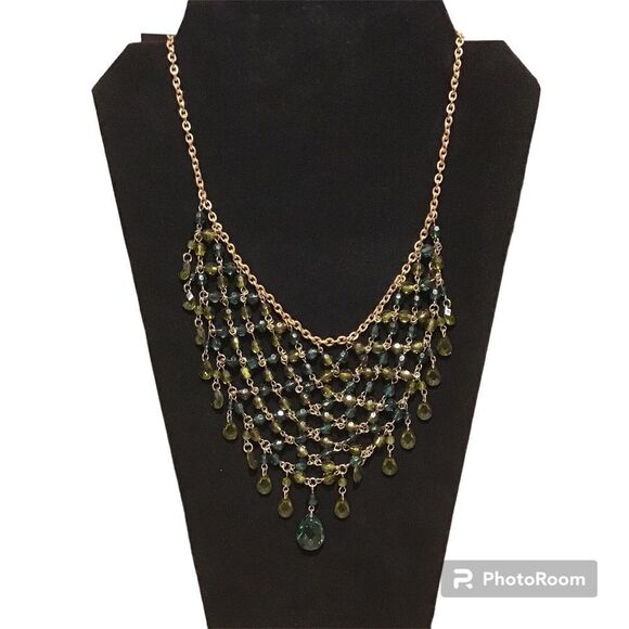 Draped Beaded Necklace Costume Jewelry - Picture 1 of 4